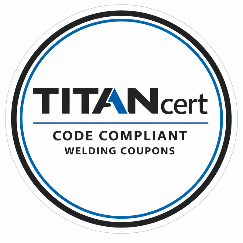 AWS D1.1 welding test plate by TitanCert — Code Compliant welder qualification coupon